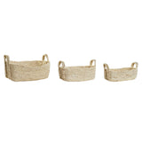 Juego de Cestas DKD Home Decor Fibra Bali (36 x 26 x 14 cm) (3 pcs)