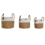 Juego de Cestas DKD Home Decor Algodón Fibra Boho (3 pcs)