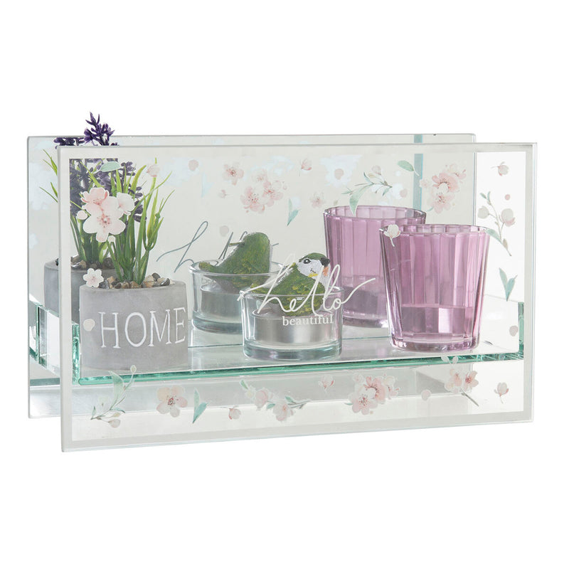 Set di Candele DKD Home Decor Cristallo Rosa Trasparente Cemento Farfalla PE (38 x 15 x 8 cm) (4 Unità)