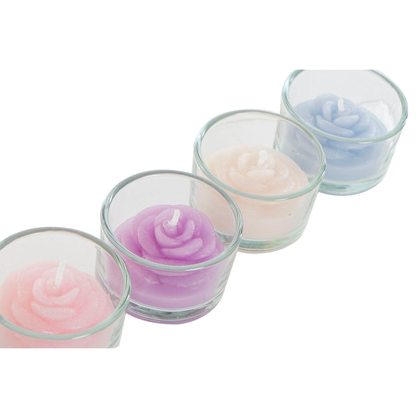 Set di Candele DKD Home Decor Cristallo Azzurro Rosa Lilla Verde Cera (5 x 5 x 5 cm) (4 Unità)