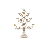 Candelabro Rotondo con Supporto DKD Home Decor Beige Metallo Legno Fiori (62 x 21 x 82 cm) - zannishop