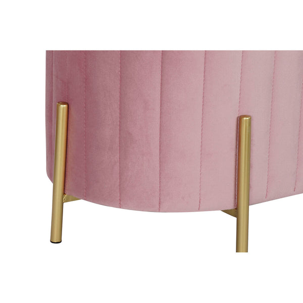 DKD Home Decor Bench Pink (123 x 50 x 45 cm) (105 x 39 x 37 cm) (2 Stcs)