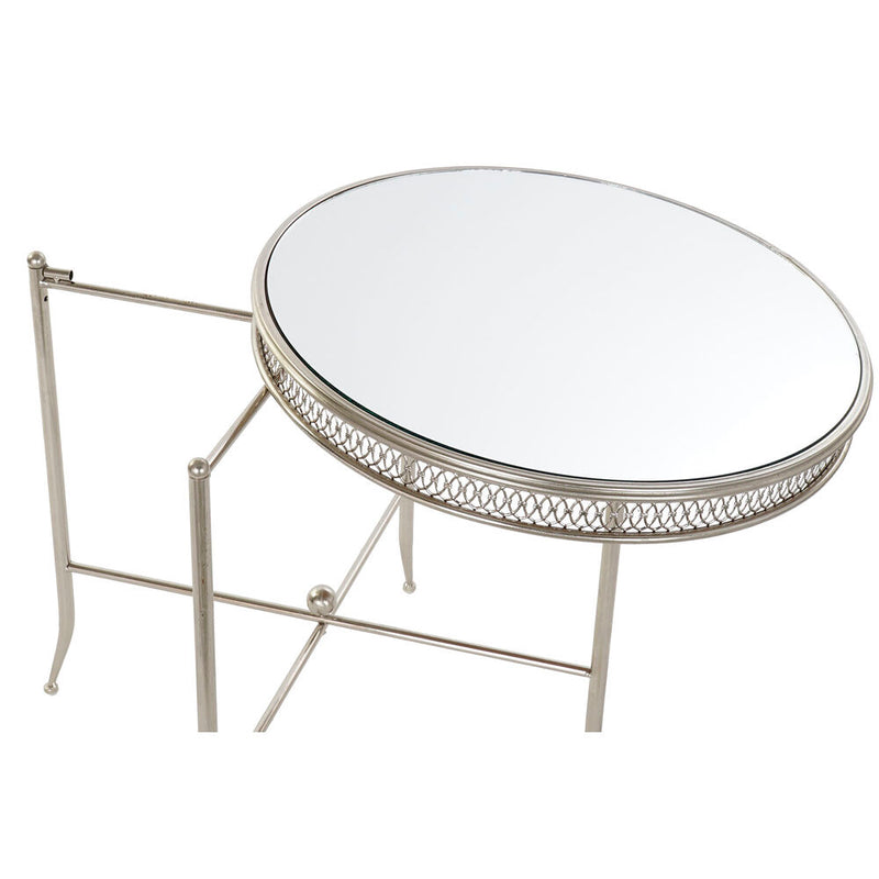 Zusätzlicher Tisch DKD Home Decor Silver Metal Spiegel (56 x 56 x 56 cm)