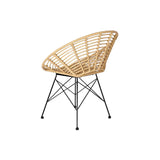 Sedia da giardino DKD Home Decor Marrone Metallo rattan sintetico Bianco (72 x 64 x 78 cm)