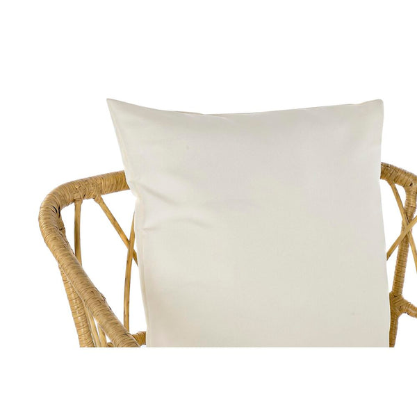 Sedia da giardino DKD Home Decor Marrone Metallo rattan sintetico Bianco (76 x 74 x 77 cm)