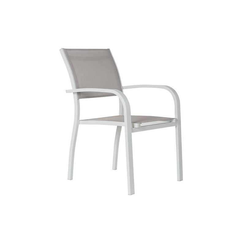 Sedia da giardino DKD Home Decor Grigio Poliestere Alluminio Bianco (57 x 64 x 86 cm)