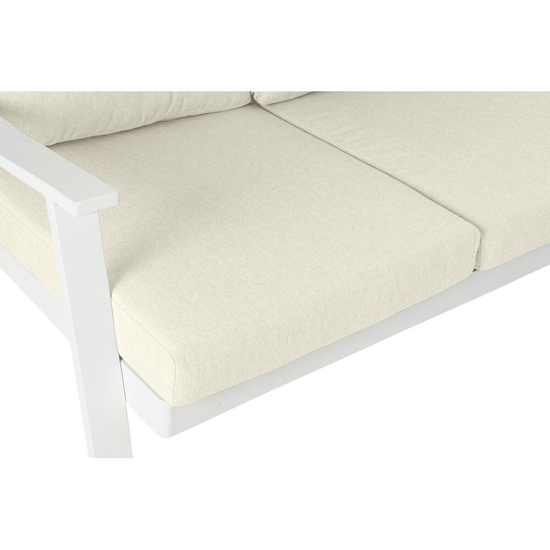 Divano da Giardino DKD Home Decor Bianco Cristallo Poliestere Alluminio (212 x 212 x 86 cm)