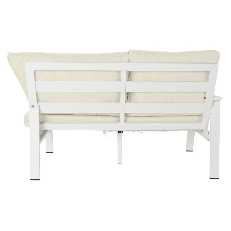 Divano da Giardino DKD Home Decor Bianco Cristallo Poliestere Alluminio (212 x 212 x 86 cm)