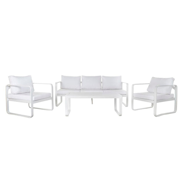 Divano da Giardino DKD Home Decor Bianco Poliestere Alluminio (184 x 72 x 78 cm)