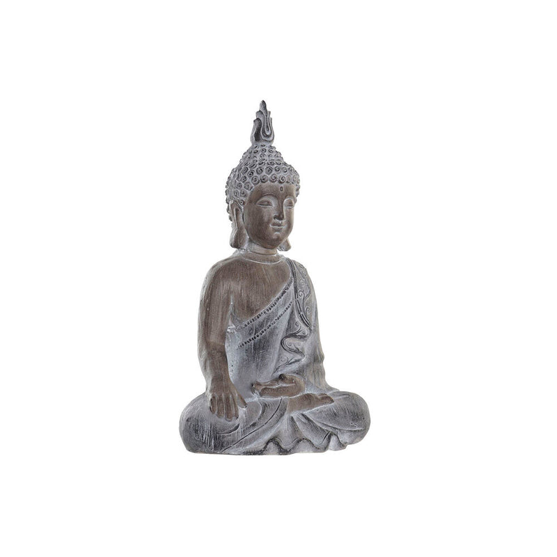 Statua Decorativa da Giardino DKD Home Decor Grigio Buddha Resina Grigio chiaro (30,5 x 22 x 54 cm) (30,5 x 22 x 54 cm)