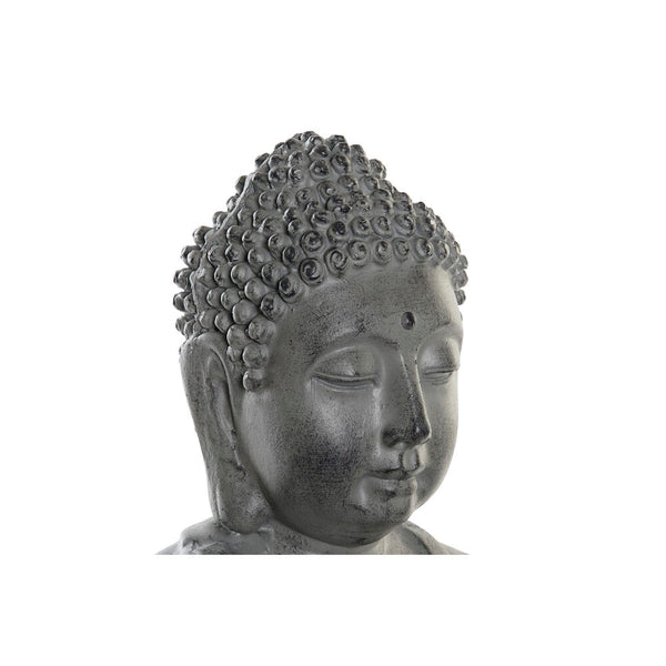 Figura Decorativa para Jardín DKD Home Decor Gris Flor de Loto Buda Resina (35 x 32 x 49 cm)