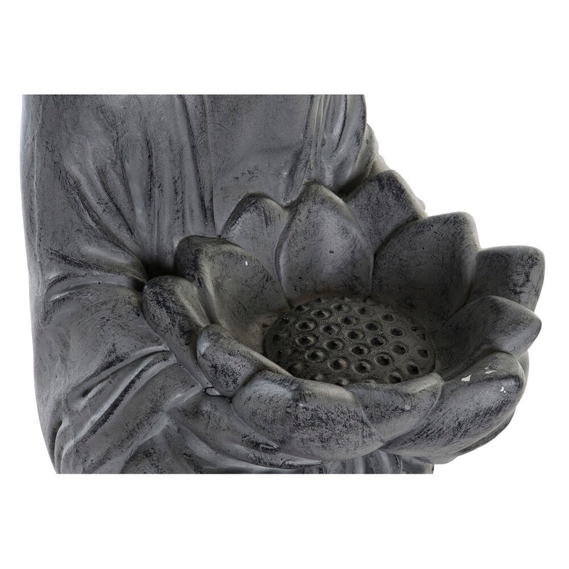 Statua Decorativa da Giardino DKD Home Decor Grigio Loto Organica Buda Resina (35 x 32 x 49 cm)