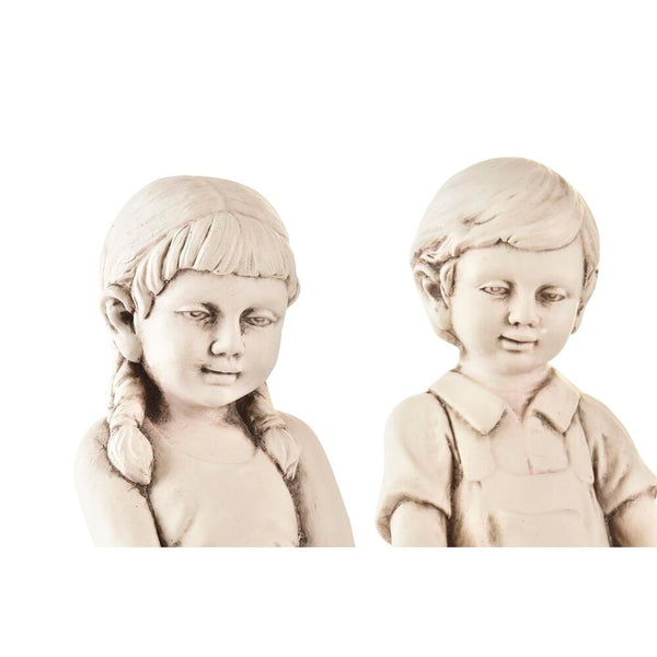 Figura Decorativa para Jardín DKD Home Decor Blanco Niños Magnesio (2 Unidades) (21 x 33 x 56 cm)