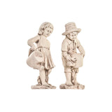 Statua Decorativa da Giardino DKD Home Decor Bianco Bambini Magnesio (2 Unità) (33 x 25 x 68 cm)