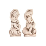 Statua Decorativa da Giardino DKD Home Decor Bianco Bambini Magnesio (2 Unità) (27 x 23 x 55 cm)