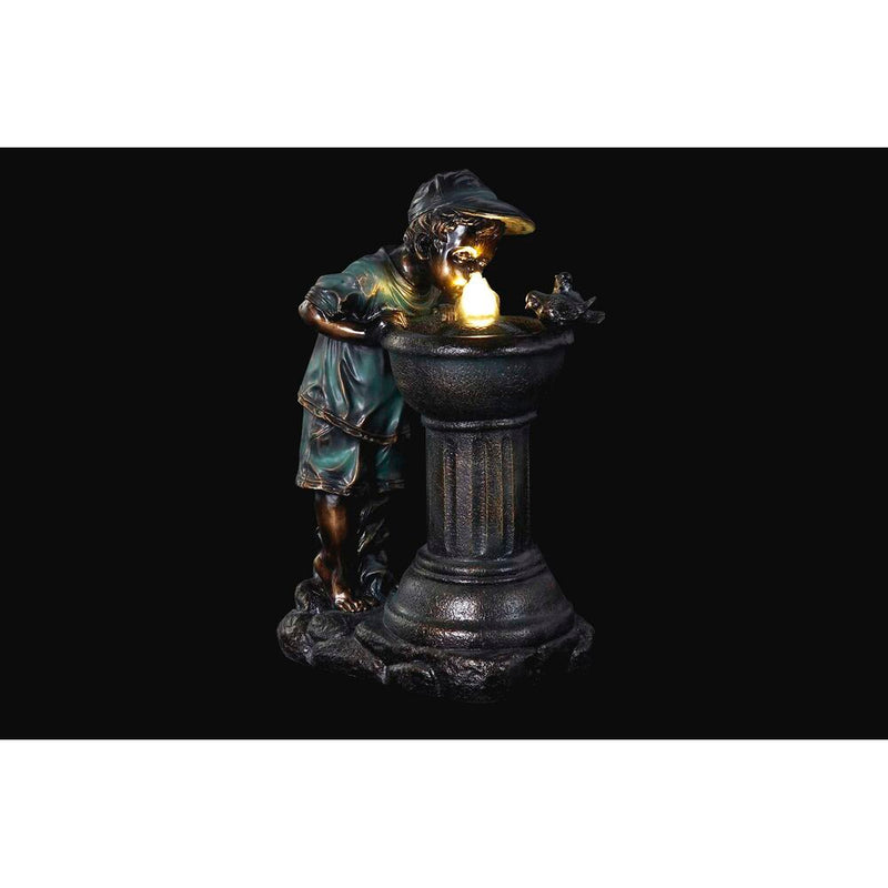 Fuente de Jardín DKD Home Decor Bronce Resina Niño (40 cm)