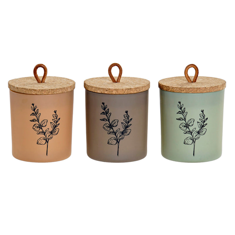 Candela DKD Home Decor Cristallo Marrone Terracotta Verde (7,5 x 7,5 x 11 cm) (3 Unità)