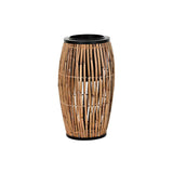 Vaso DKD Home Decor Naturale Nero Metallo Rattan (31 x 31 x 55 cm)