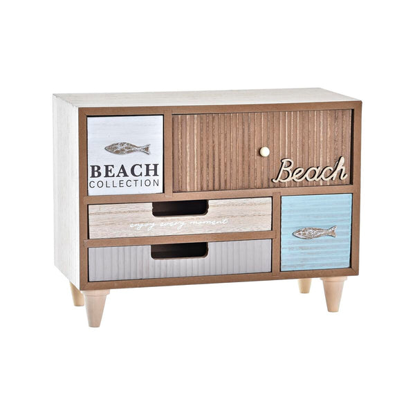 Scatola-Portagioie DKD Home Decor Legno Spiaggia (29 x 14 x 22 cm)