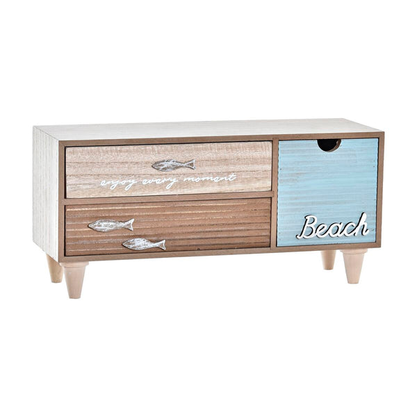 Scatola-Portagioie DKD Home Decor Legno Spiaggia (34 x 13 x 16 cm)