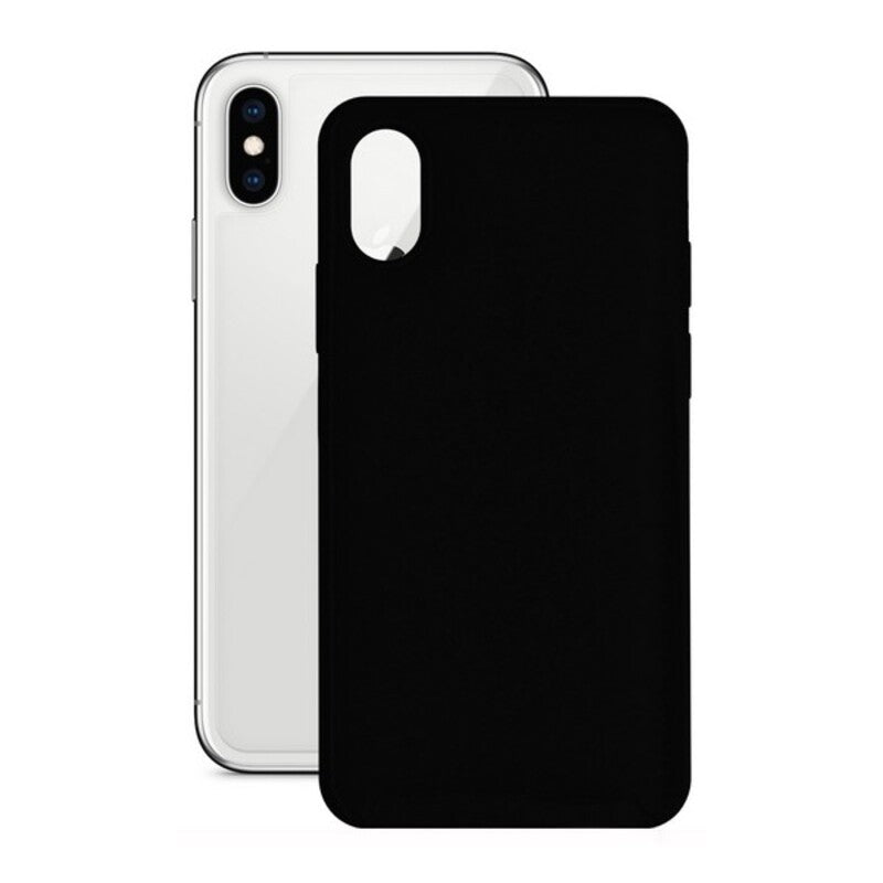 Custodia per Cellulare iPhone X/XS KSIX Nero Silicone