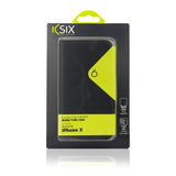 Case folio pour téléphone mobile iPhone X KSIX portefeuille noir