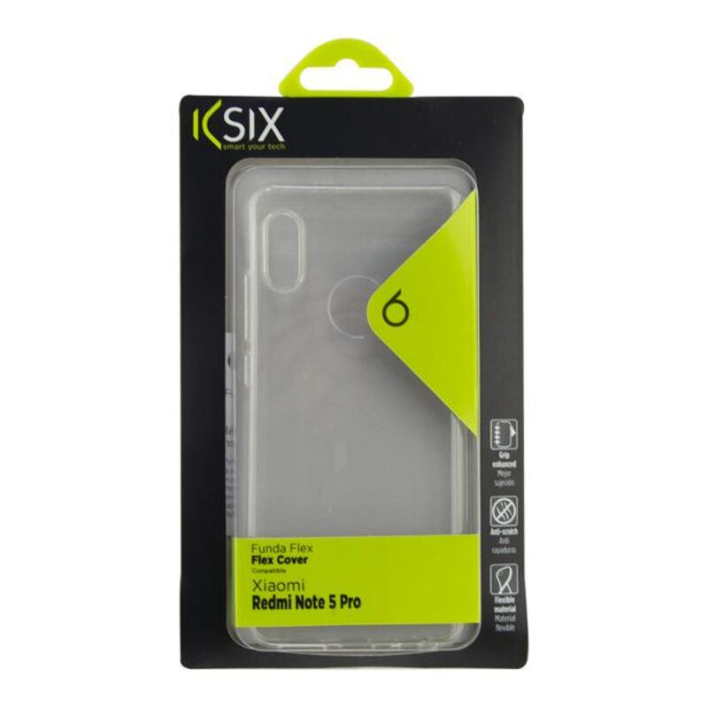 Funda para Móvil Xiaomi Redmi Note 5 Pro KSIX Flex TPU Transparente