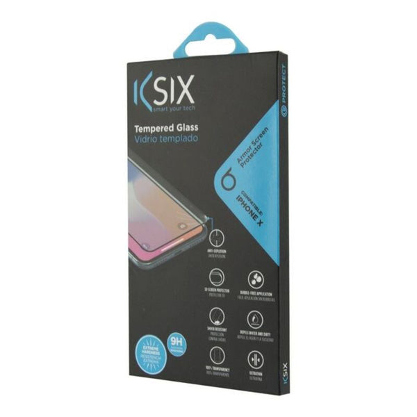 Protecteur d'écran mobile en verre trempé iPhone X-XS KSIX Armure noire