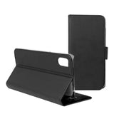 Handy Klapptasche Iphone X Contact Slim Schwarz Textil Polycarbonat