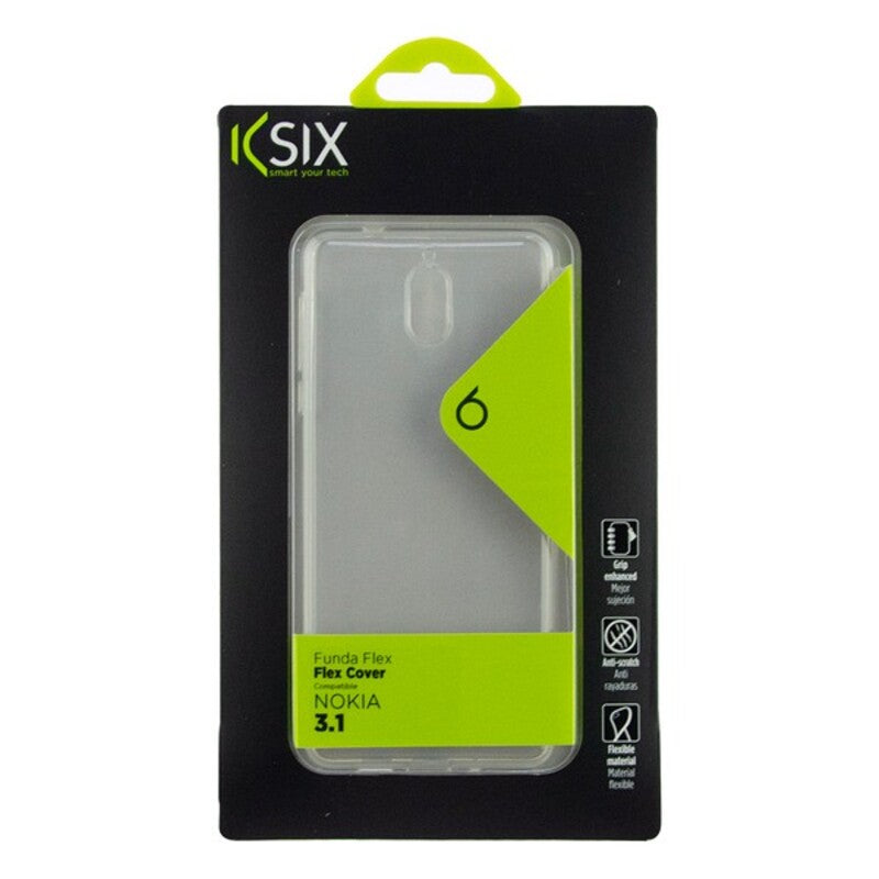 Custodia per Cellulare Nokia 3.1 KSIX Flex TPU Trasparente