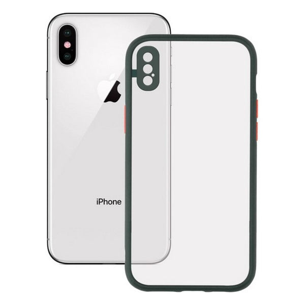 Custodia per Cellulare iPhone X/XS KSIX Duo Soft Verde