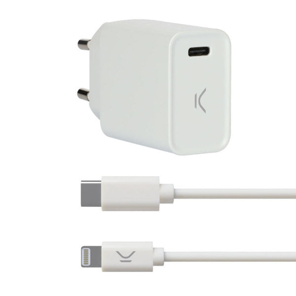 Caricabatterie USB Iphone KSIX Bianco