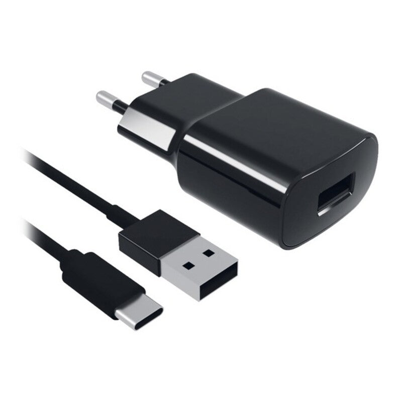 Caricabatterie da Parete + Cavo USB C Contact 2A Nero