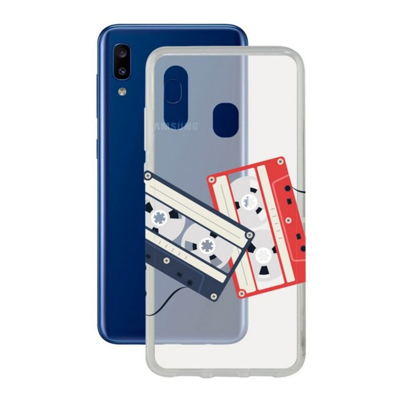 Custodia per Cellulare Samsung Galaxy A20 KSIX Flex Cassettes TPU Trasparente