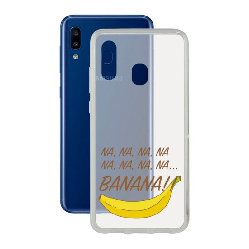 Custodia per Cellulare Samsung Galaxy A20 KSIX Flex Banana TPU