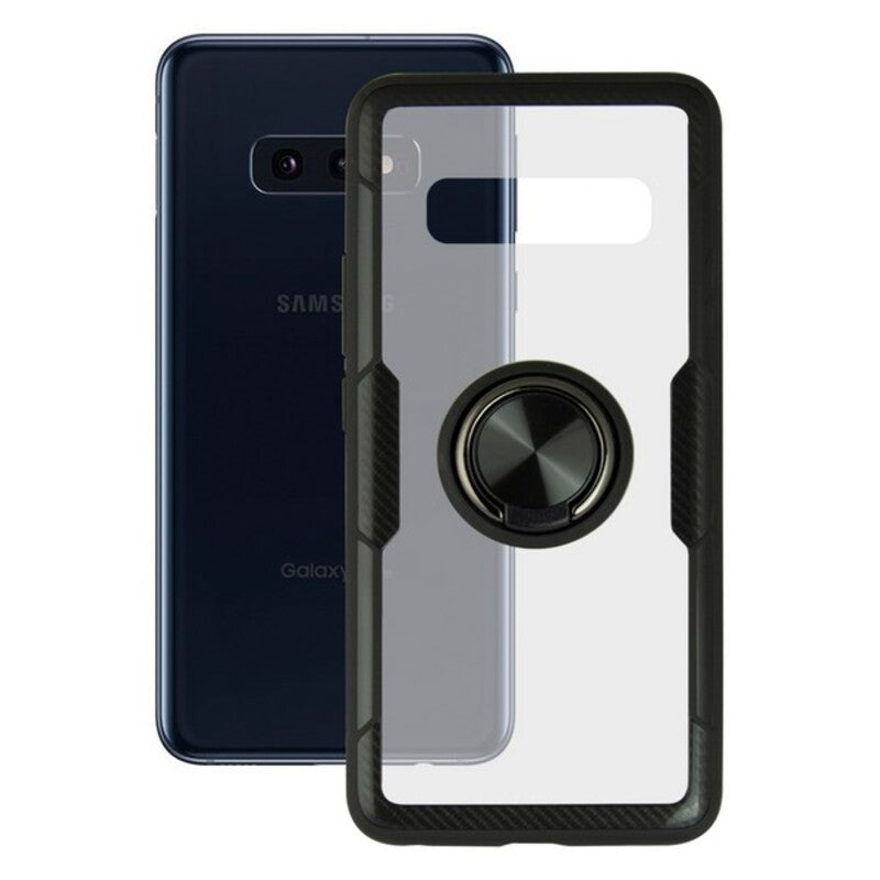 Carcasa con Anilla Galaxy S10E KSIX 360 Ring Transparente