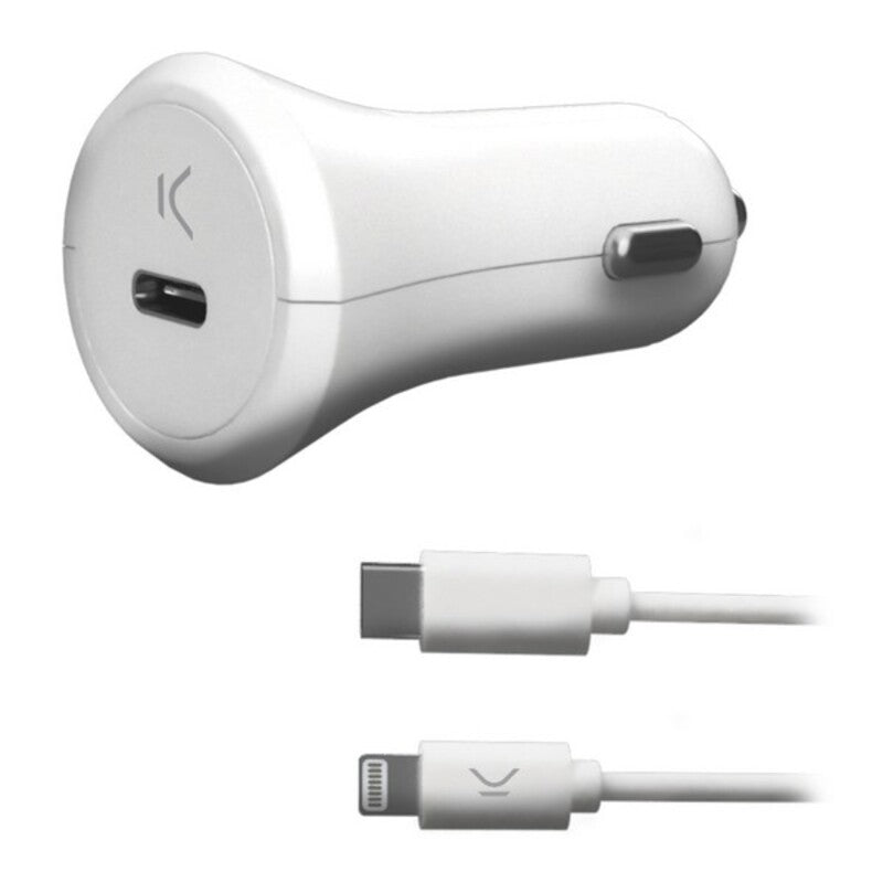 Caricabatterie USB per Auto KSIX MFI 18W Bianco