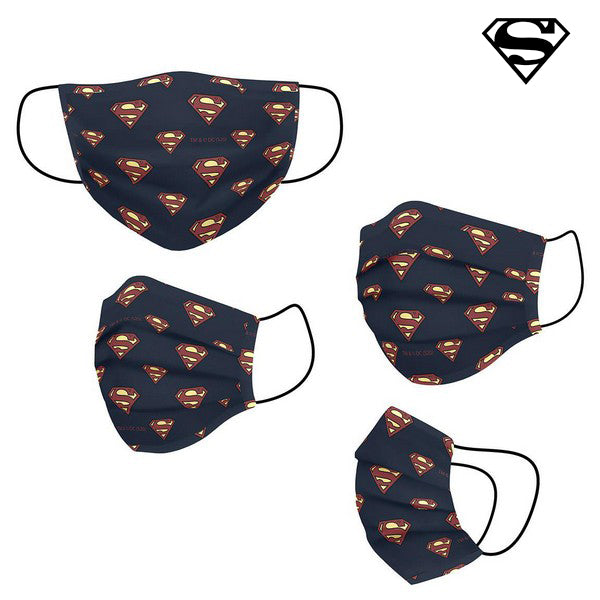 Masque hygiénique en tissu réutilisable Superman pour enfants bleus