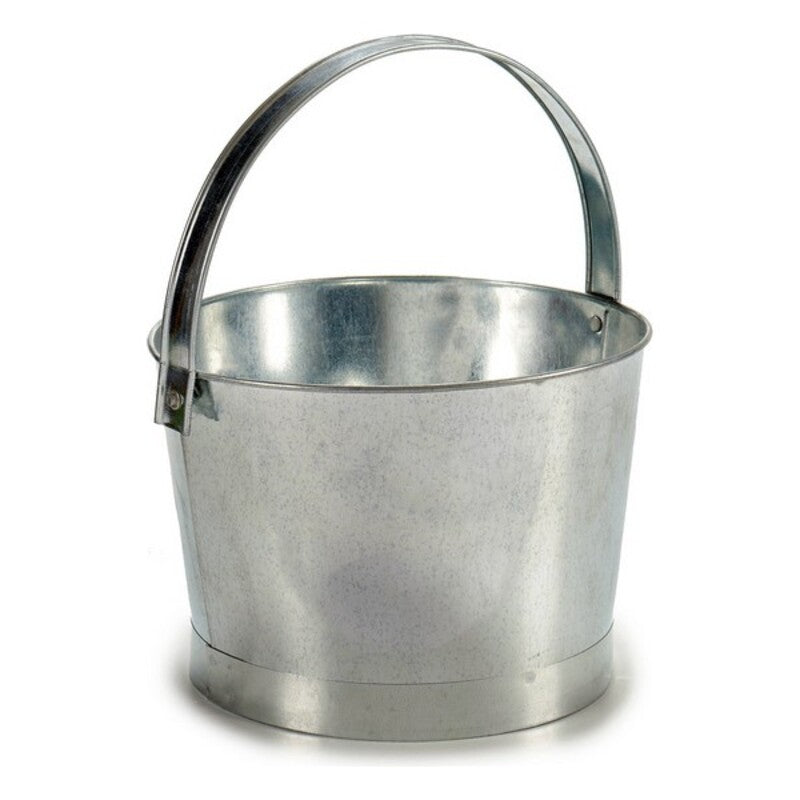 Seau en argent zinc (25 x 16,5 x 26,5 cm)