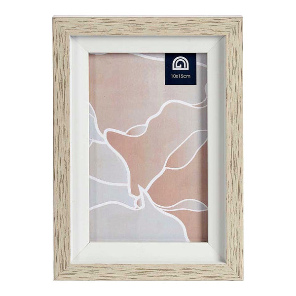 Cornice Portafoto Marrone Bianco Vetro Legno Plastica (14 x 2 x 18,8 cm)