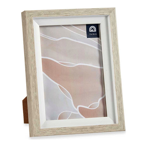 Cornice Portafoto Marrone Bianco Vetro Legno Plastica (17 x 2 x 21,8 cm)