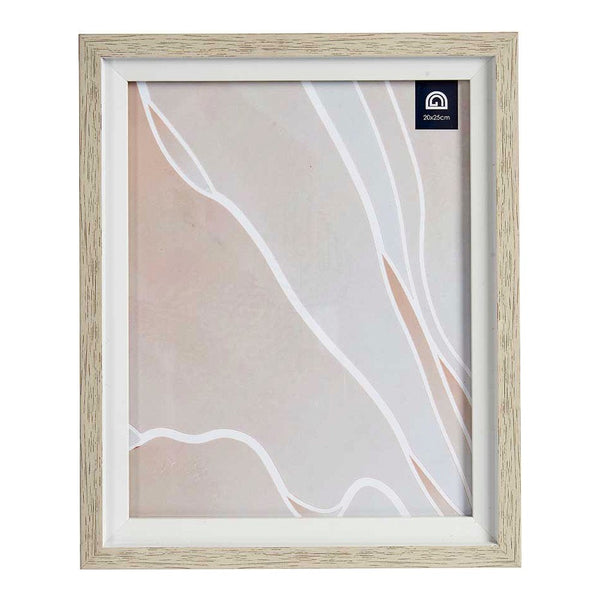 Cornice Portafoto Marrone Bianco Vetro Legno Plastica (24 x 2 x 29 cm)