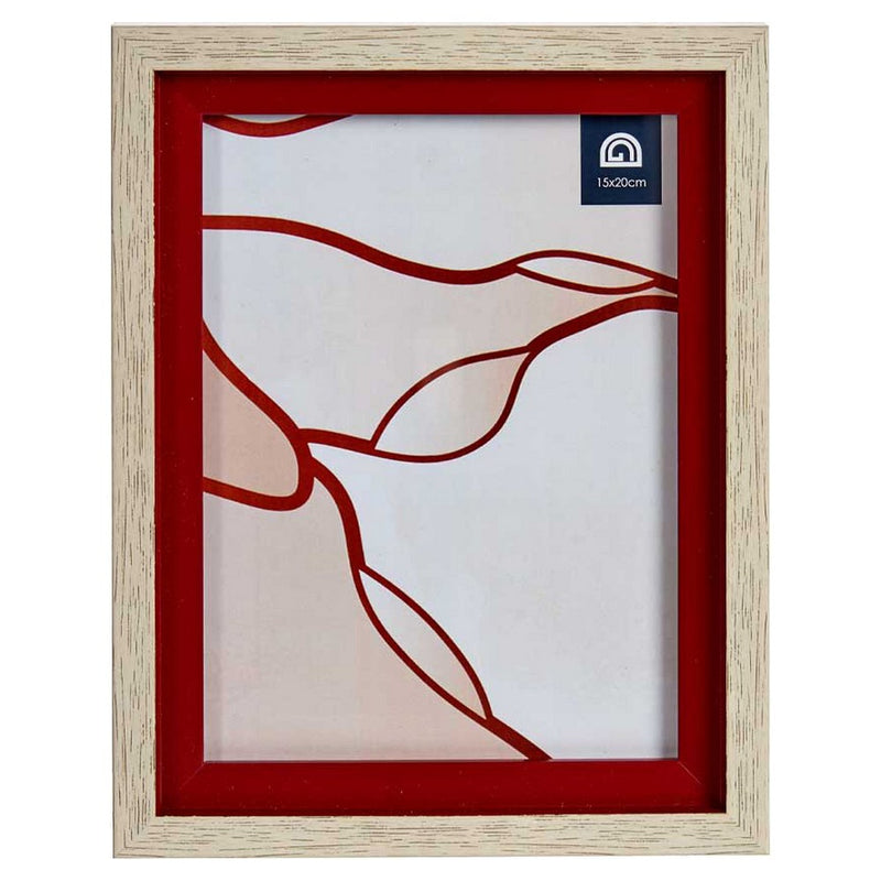 Cornice Portafoto Rosso Marrone Vetro Legno Plastica (18,8 x 2 x 24 cm)