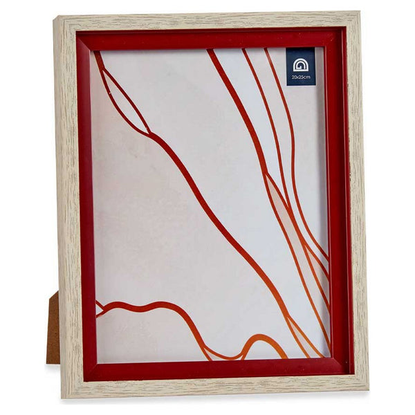 Cornice Portafoto Rosso Marrone Vetro Legno Plastica (24 x 2 x 29 cm)