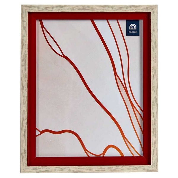 Cornice Portafoto Rosso Marrone Vetro Legno Plastica (24 x 2 x 29 cm)