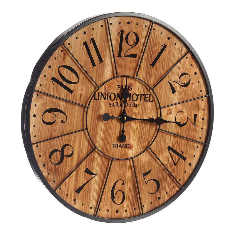 Orologio da Parete Nero Marrone scuro Metallo Legno (60 x 4,5 x 60 cm)