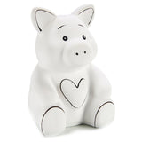 Piggy Bank White PVC Cerámico de cerámica/marcadores blancos (10 x 13 x 9 cm)