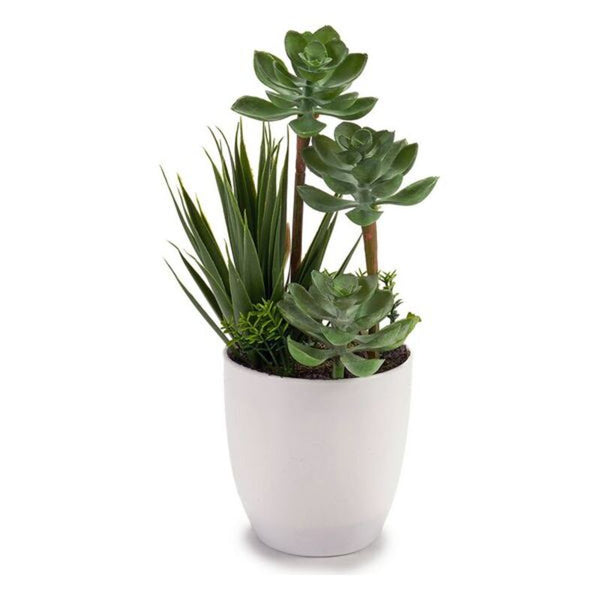 Plante décorative blanche en plastique (11 x 24 x 11 cm)