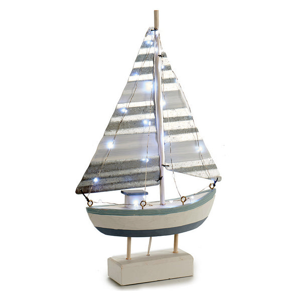 Barco Lamiera Legno (6,7 x 41 x 23 cm) Luci LED - zannishop