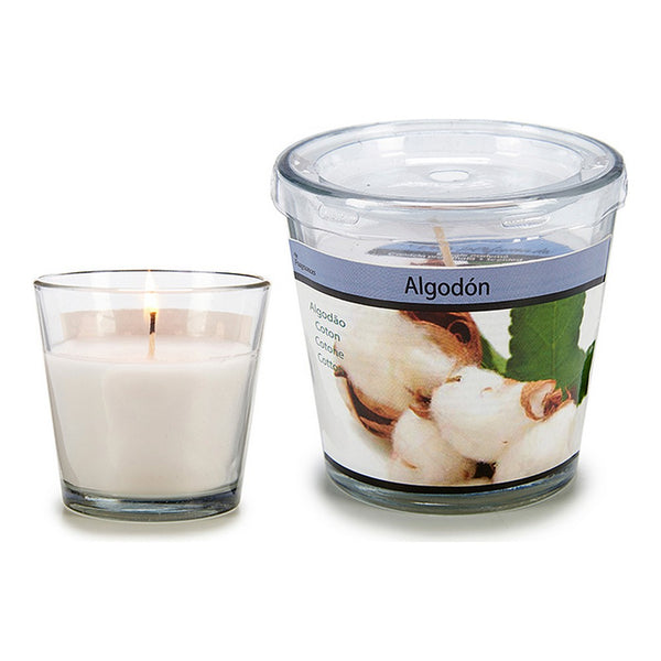 Candela Profumata Cotone Bianco Vetro Cera - zannishop